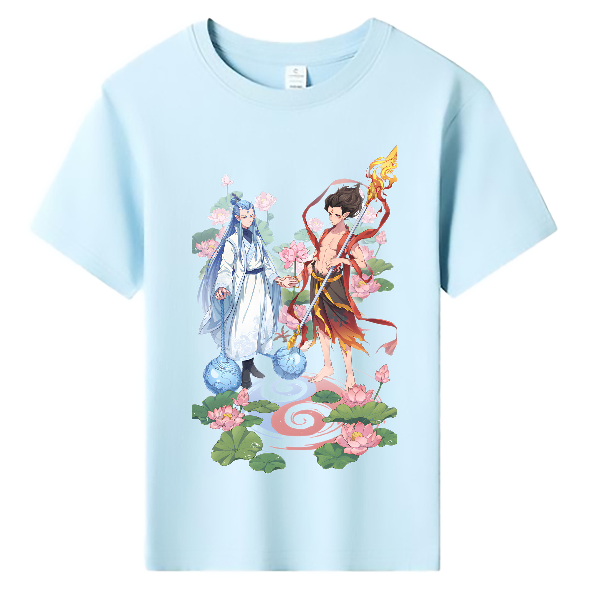 （画像用） Ne Zha 2 ナタ 魔童の大暴れ 綿100％キッズTシャツ（フロントプリント）